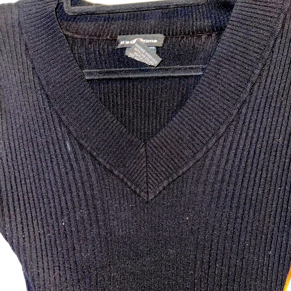 3/4 Sleeve Black Sweater